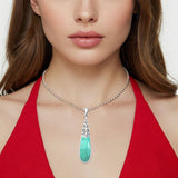 Oxidized Pear Dangle Drop Pendant 