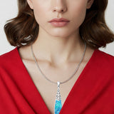 Oxidized Pear Dangle Drop Pendant 