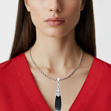 Oxidized Pear Dangle Drop Pendant 