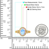 Art Deco Oval Natural Stone Halo Ring