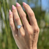 Princess Cut Halo Art Deco Gold Ring