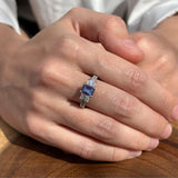 Three Stone Emerald Cut Gold Ring