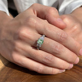 Three Stone Emerald Cut Gold Ring