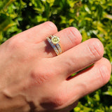 Two Piece Round Solitaire Half Eternity Cathedral Ring