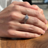 Round Halo Split Shank Gold Ring