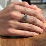 Round Halo Split Shank Gold Ring