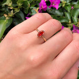 Marquise Garnet CZ Solitaire Gold Ring