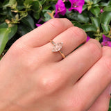 Marquise Morganite CZ Solitaire Gold Ring