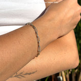 14K Gold 7" Paperclip Link Chain 4mm Round Natural Diamond Bracelet