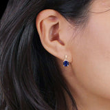 Cushion Cubic Zirconia Twisted Stud Earring 925 Sterling Silver