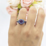 Art Deco Cushion Cut Halo Infinity Twist Ring