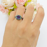 Art Deco Cushion Cut Halo Infinity Twist Ring