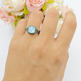 Art Deco Cushion Cut Halo Infinity Twist Ring