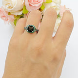 Art Deco Cushion Cut Halo Infinity Twist Ring