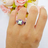 Art Deco Cushion Cut Halo Infinity Twist Ring