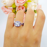 Art Deco Cushion Cut Halo Infinity Twist Ring