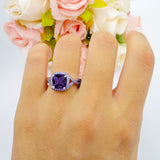 Art Deco Cushion Cut Halo Infinity Twist Ring