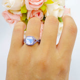 Art Deco Cushion Cut Halo Infinity Twist Ring