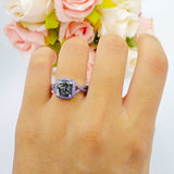 Art Deco Cushion Cut Halo Infinity Twist Ring