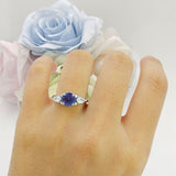 Three Stone Round Hidden Halo Trellis Ring