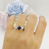 Three Stone Round Hidden Halo Trellis Ring