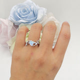 Heart Leaf Art Deco Ring