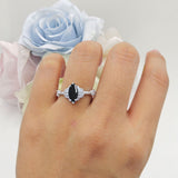 Marquise Halo Beaded Ring