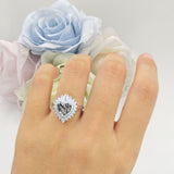 Heart Halo Baguette & Round Cocktail Ring