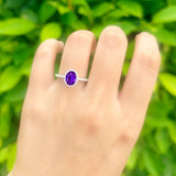 Art Deco Oval Hidden Halo Ring