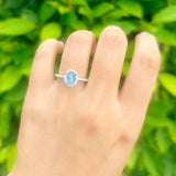 Art Deco Oval Hidden Halo Ring