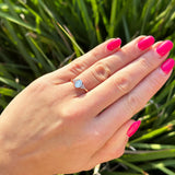 Vintage Style Oval Natural Stone Trillium Ring