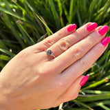 Vintage Style Oval Natural Stone Trillium Ring