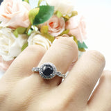 Art Deco Halo Engagement Ring