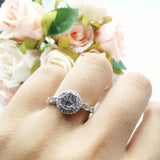 Art Deco Halo Engagement Ring