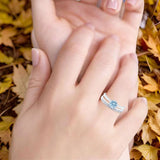 Two Piece Round Natural Stone Art Deco Ring