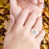 Two Piece Round Natural Stone Art Deco Ring