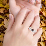 Two Piece Round Natural Stone Art Deco Ring