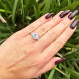 Vintage Style Round Natural Stone Floral Ring