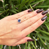 Teardrop Pear Natural Stone Halo Ring