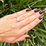 Teardrop Pear Natural Stone Halo Ring