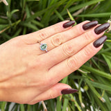 Teardrop Pear Natural Stone Halo Ring