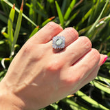 Floral Art Deco Halo Ring