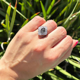 Floral Art Deco Halo Ring