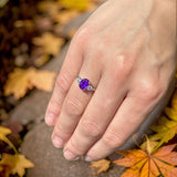 Art Deco Oval Natural Stone Three Stone Ring