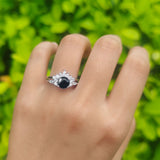 Two Piece Round Natural Stone Ring