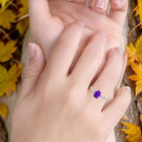 Art Deco Oval Natural Stone Solitaire Ring