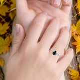 Art Deco Oval Natural Stone Solitaire Ring