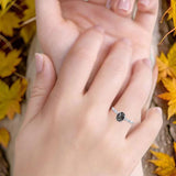 Art Deco Oval Natural Stone Solitaire Ring