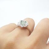 Floral Style Round Natural Stone Ring