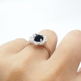 Floral Style Round Natural Stone Ring